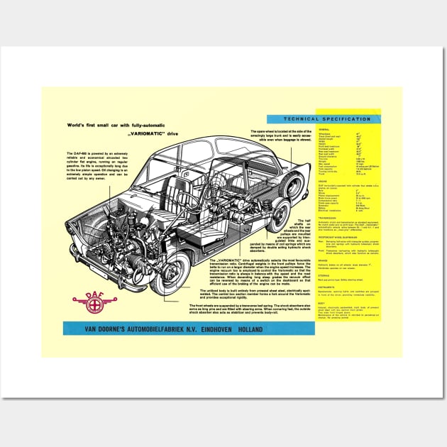 DAF 600 - brochure cutaway Wall Art by Throwback Motors